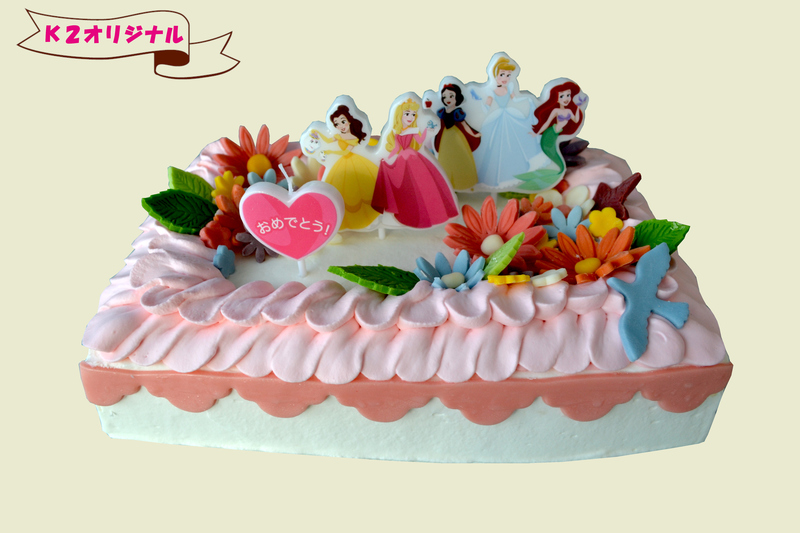プリンセスロウソクケーキ ７号四角 オーダーケーキ キャラクターケーキの通販宅配 Patisseriek2