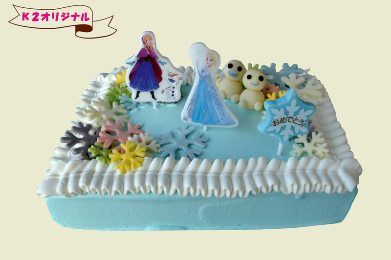 アナと雪の女王ロウソクケーキ ７号四角 オーダーケーキ キャラクターケーキの通販宅配 Patisseriek2
